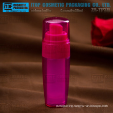 ZB-TP30 30ml double layers taper color customizable snap-on plastic pump SAN/AS airless pump bottles